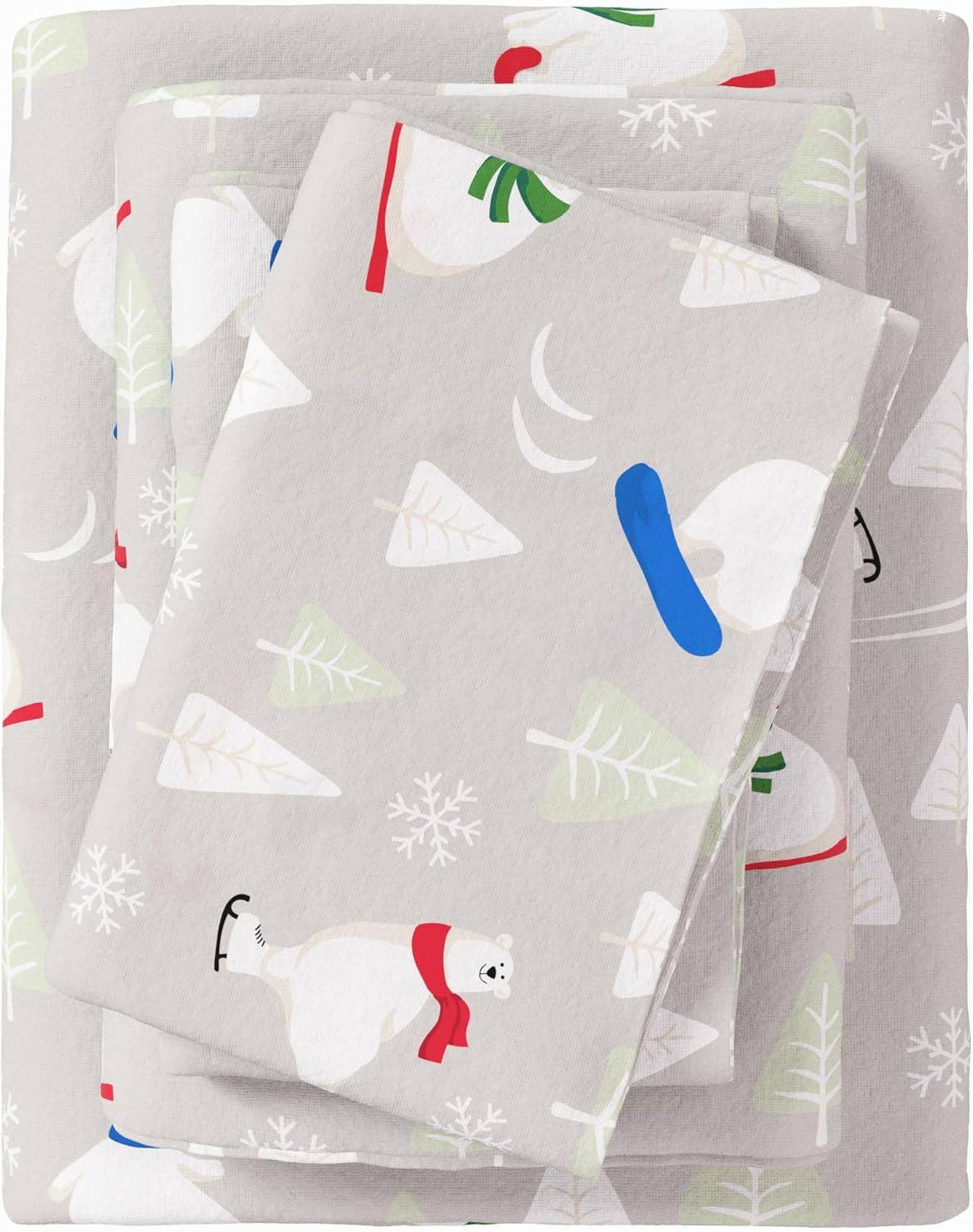 Great Bay Home Christmas Flannel Sheet Set for Cozy Winter Nights