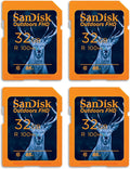 SanDisk 32GB 4-Pack Outdoors FHD SDHC UHS-I Memory Cards - Trail Ready
