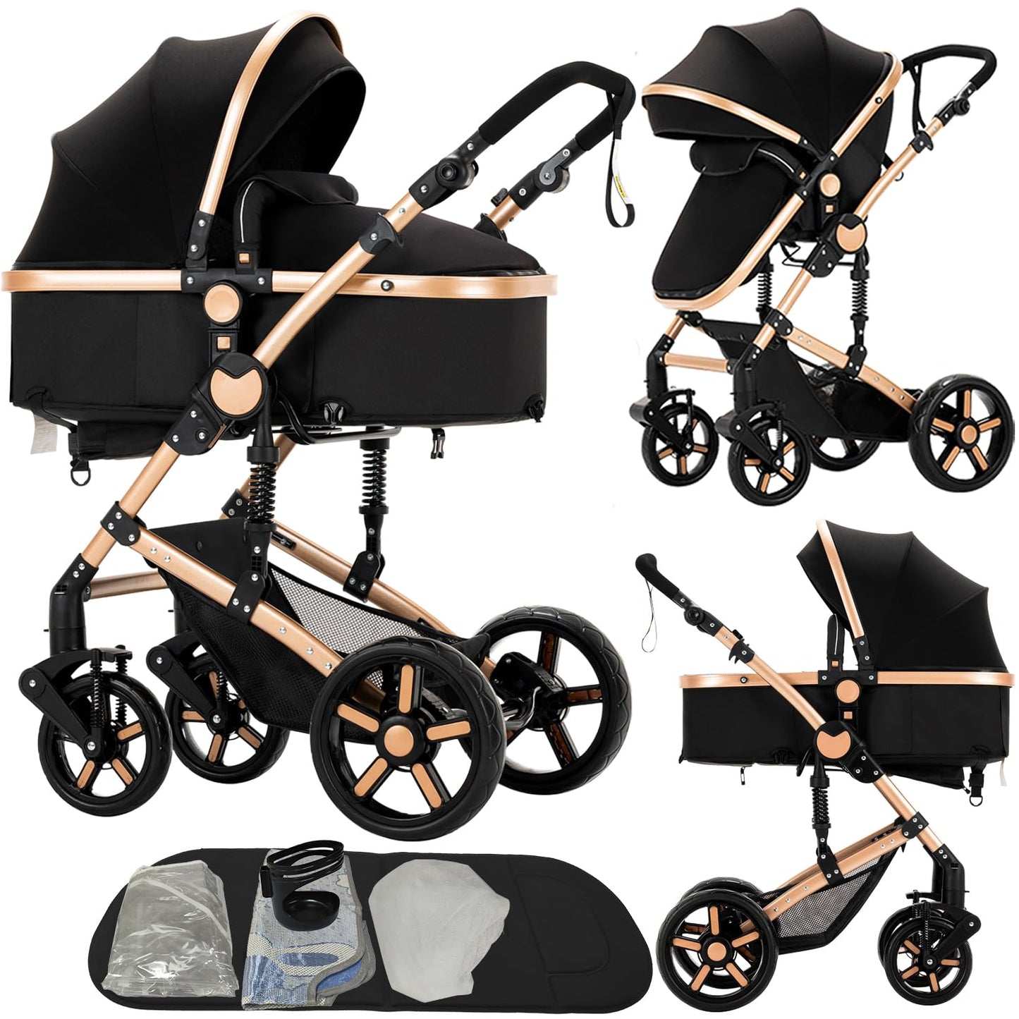 2 in 1 Baby Stroller Convertible Pram for Newborns and Toddlers