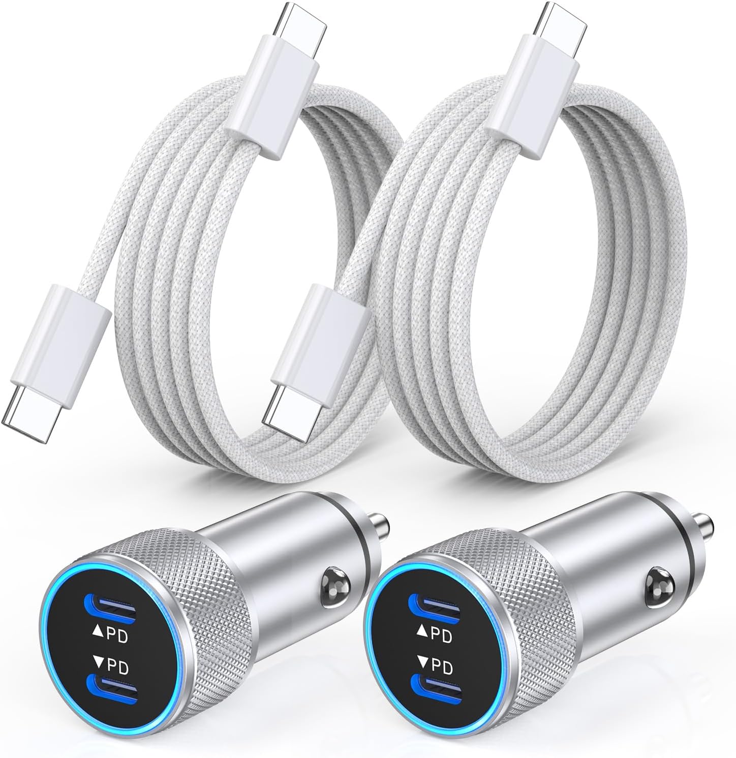 Fast Charge Duo for iPhone 16: USB C Car Charger Set