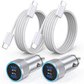 iPhone 16 Car Charger, 2Pack Dual USB-C Fast Car Charger - Rapid