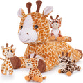 Tezituor 5Pcs Giraffe Stuffed Animal Set - Large Mommy with 4 Babies