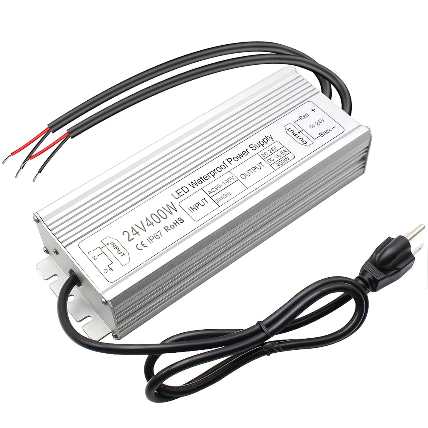 inShareplus 24V 400W Rainproof LED Power Supply
