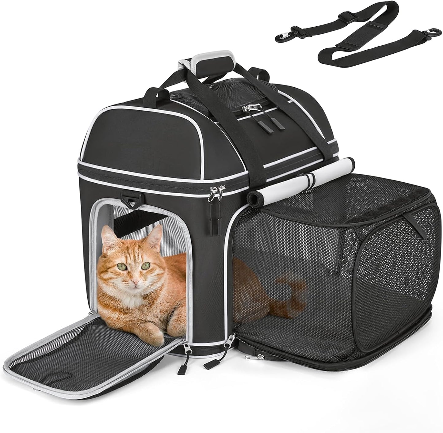 Expandable Pet Carrier for Cats and Dogs - Travel Friendly Design