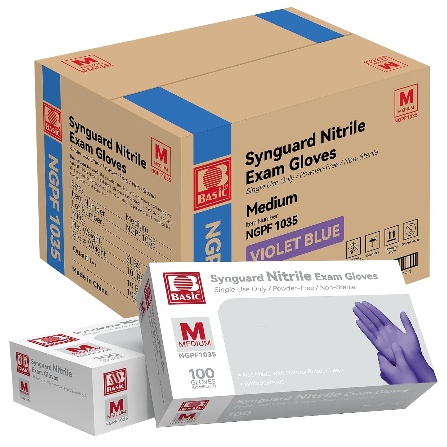Jointown Nitrile Exam Gloves - Latex Free, Powder Free, 1000 Count