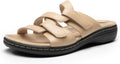 DREAM PAIRS Womens Slides Arch Support Slip on Flat Sandals - Comfort