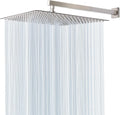 16in Brushed Nickel Square Rain Shower Head with 20in Arm - High