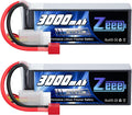 Zeee 3S Lipo Battery 3000mAh 11.1V 50C - Reliable Power for RC