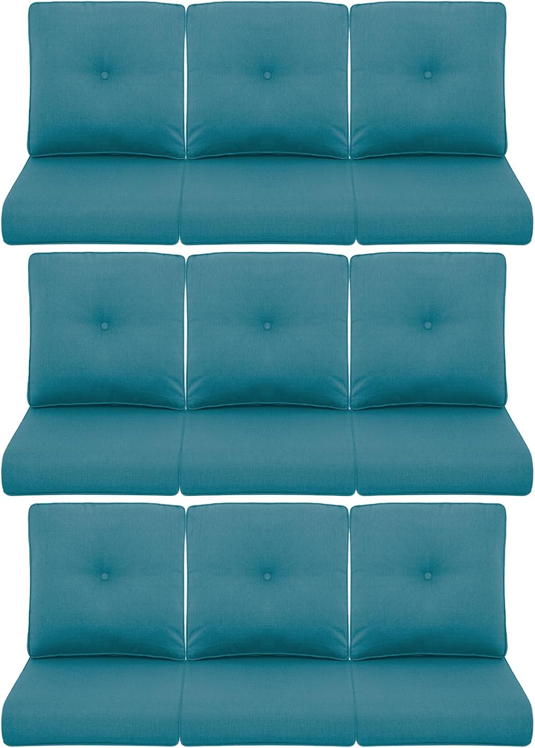 9-Piece Outdoor Patio Cushion Set for Wicker Sectional Sofa