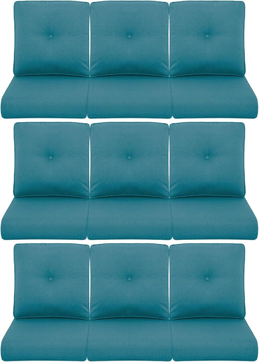 9-Piece Outdoor Patio Cushion Set for Wicker Sectional Sofa