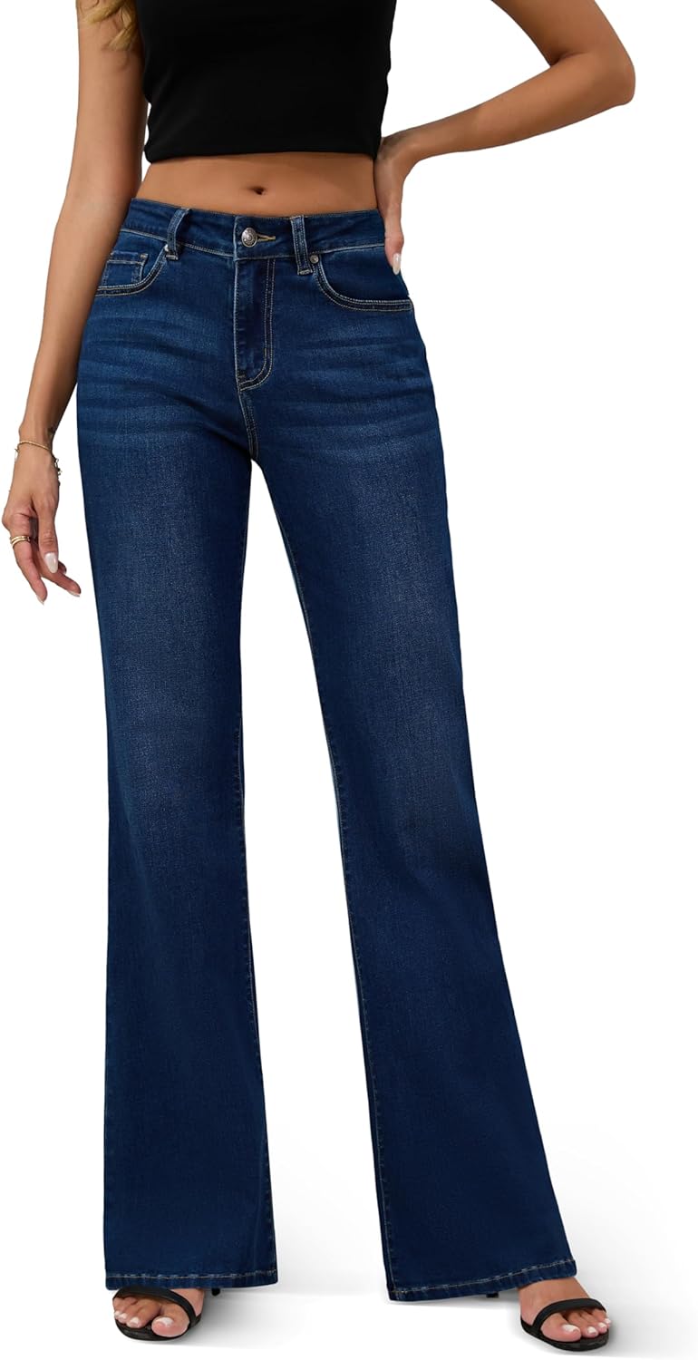FLYING BANANA Women's High Rise Wide Leg Baggy Denim Jeans