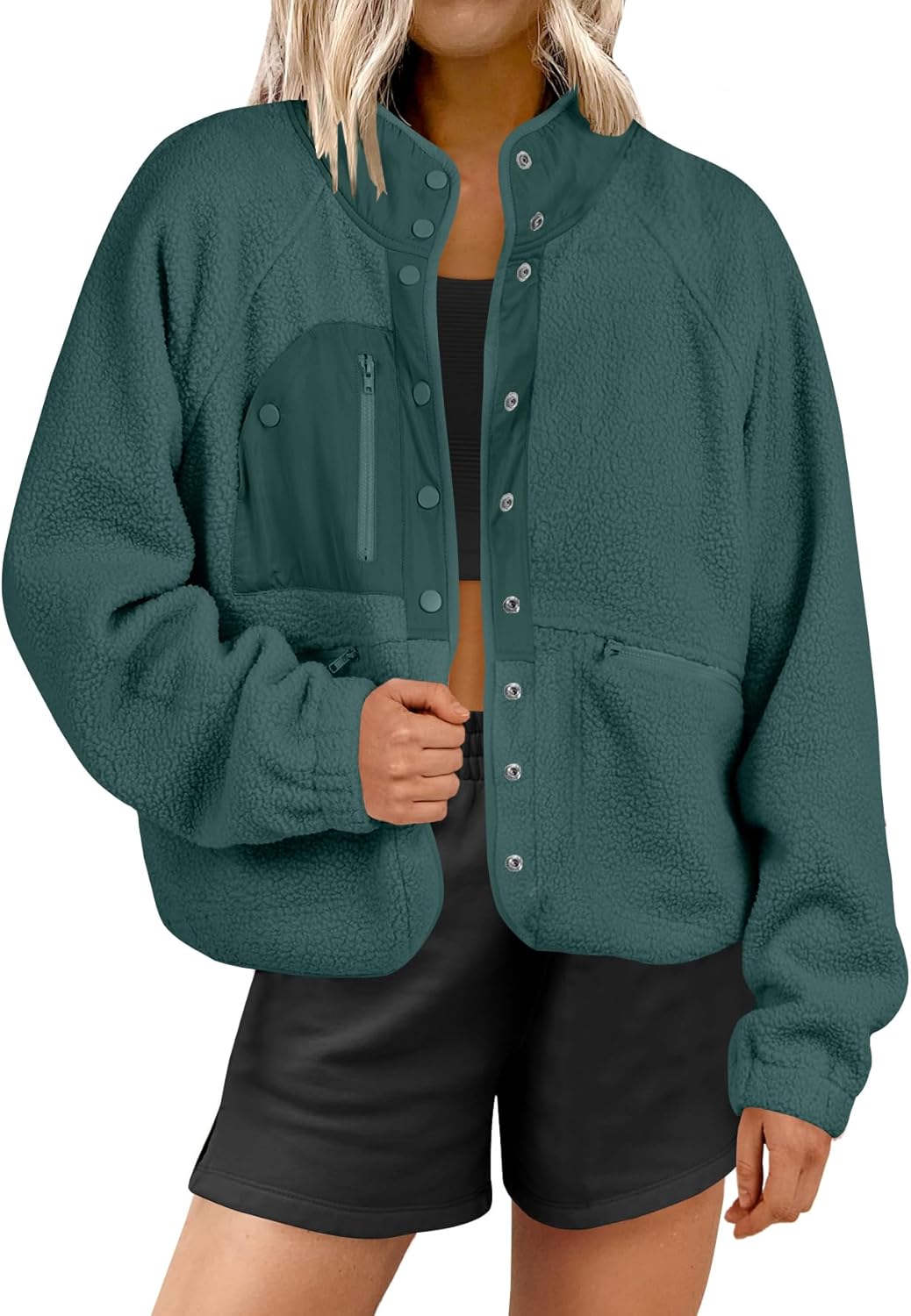 Womens Fuzzy Fleece Jacket for Fall Casual Style and Comfort