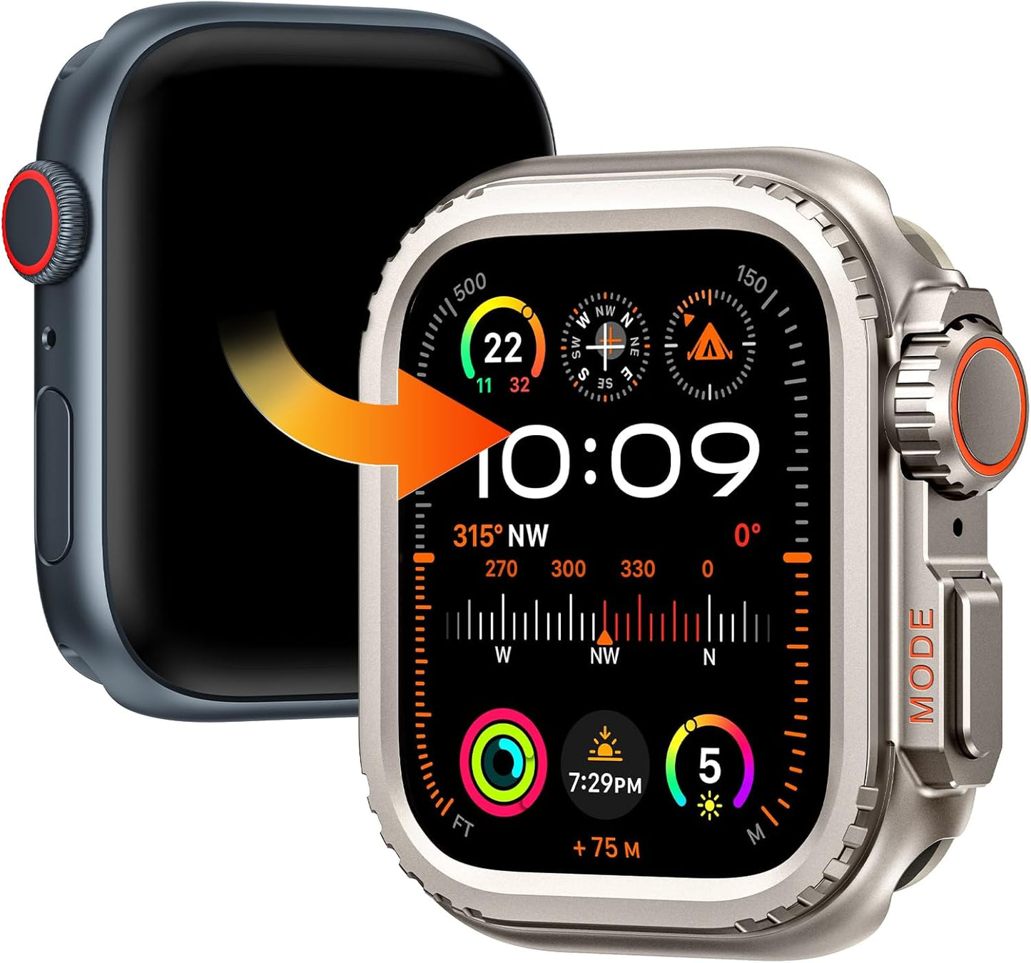 Enhanced Protection: Goton Metal Bumper for Apple Watch 45mm