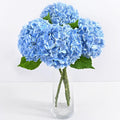 Real Touch Hydrangea Artificial Flowers 21in - Full Faux Blue Bouquet