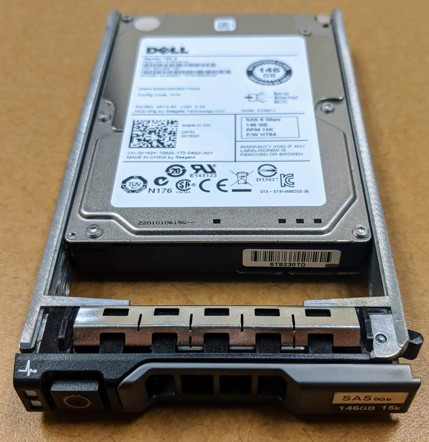 X162K Dell 146GB 15K RPM SAS Hard Drive with R Series Tray
