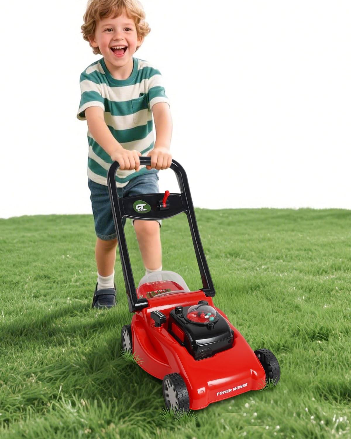 Kids Lawn Mower with Realistic Sounds for Outdoor Fun Play