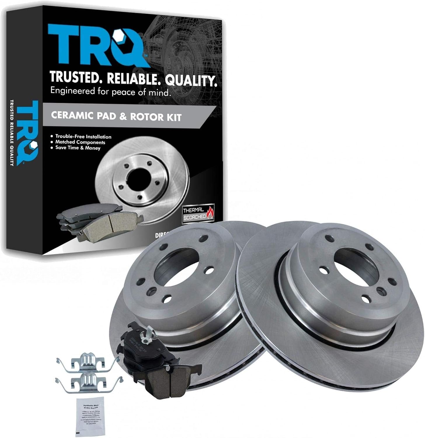 TRQ Rear Brake Pad & Rotor Kit for BMW 525xi 528i 530xi 535i