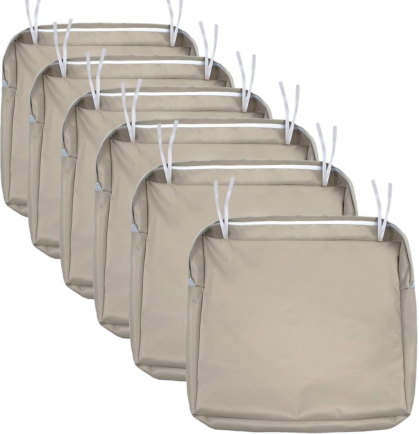 NettyPro Patio Chair Cushion Covers Set 6 for Outdoor Use