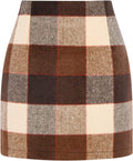 Versatile Women's Plaid Bodycon Skirt with High Waist Cut
