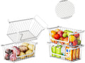 4 Pack Enhanced Leak-Proof Stackable Wire Baskets - Space Saving