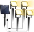 Solar Spot Lights Outdoor 20 LED Warm White - Bright Dusk-to-Dawn