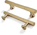 4in Hole Center Brushed Brass Cabinet Pulls 10Pack - Safe, Durable