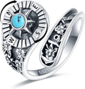 Sterling Silver Turquoise Dragonfly Spoon Ring for Women - Adjustable