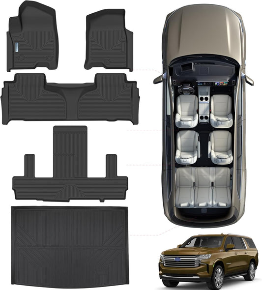 Custom Fit Floor Mats for 2021-2025 Chevrolet Suburban 7 Seats