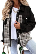 SHEWIN Plaid Denim Jacket Shacket - Trendy Layering Jacket
