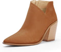 Womens Pointed Toe Ankle Boots Block Chunky Heel - Stylish Fall side