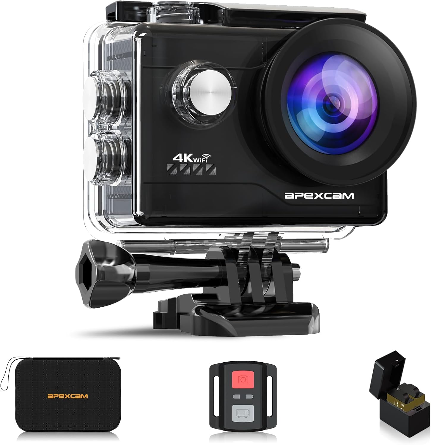 Apexcam 4K Action Camera: Waterproof, Remote Control, Ultra HD