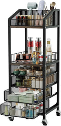 HapiRm Makeup Organizer Storage Cart - 4 Drawer Rolling Vanity