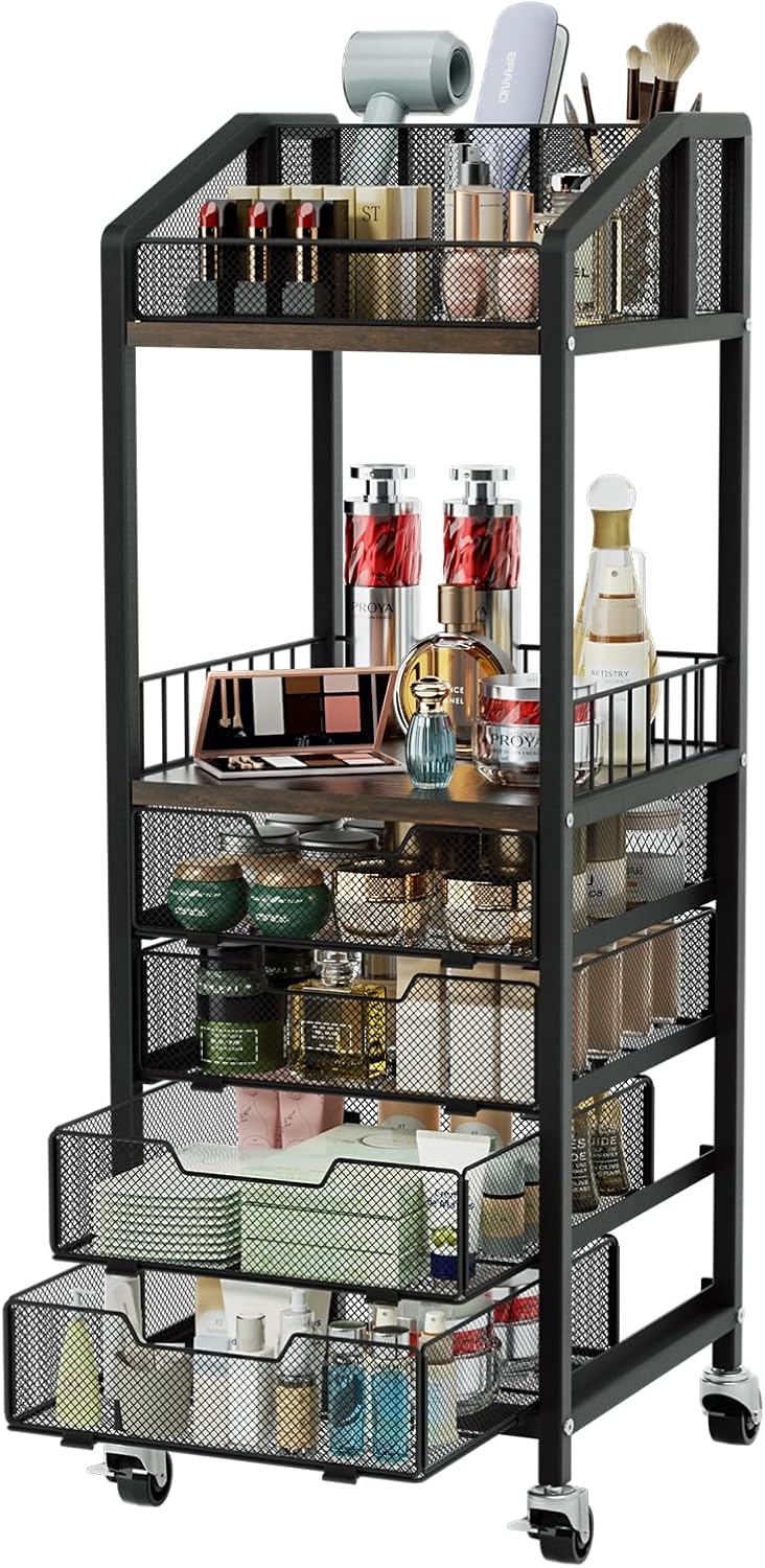 HapiRm Makeup Organizer Storage Cart for Skincare and Cosmetics