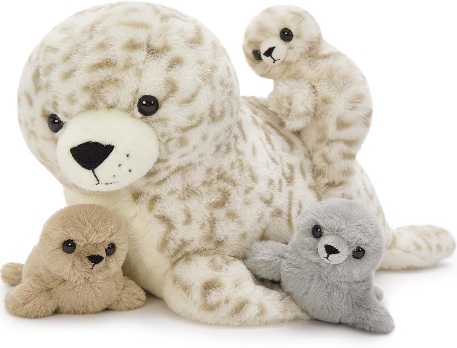 Cute Leopard Print Seal Stuffed Animal Set for Kids' Playtime