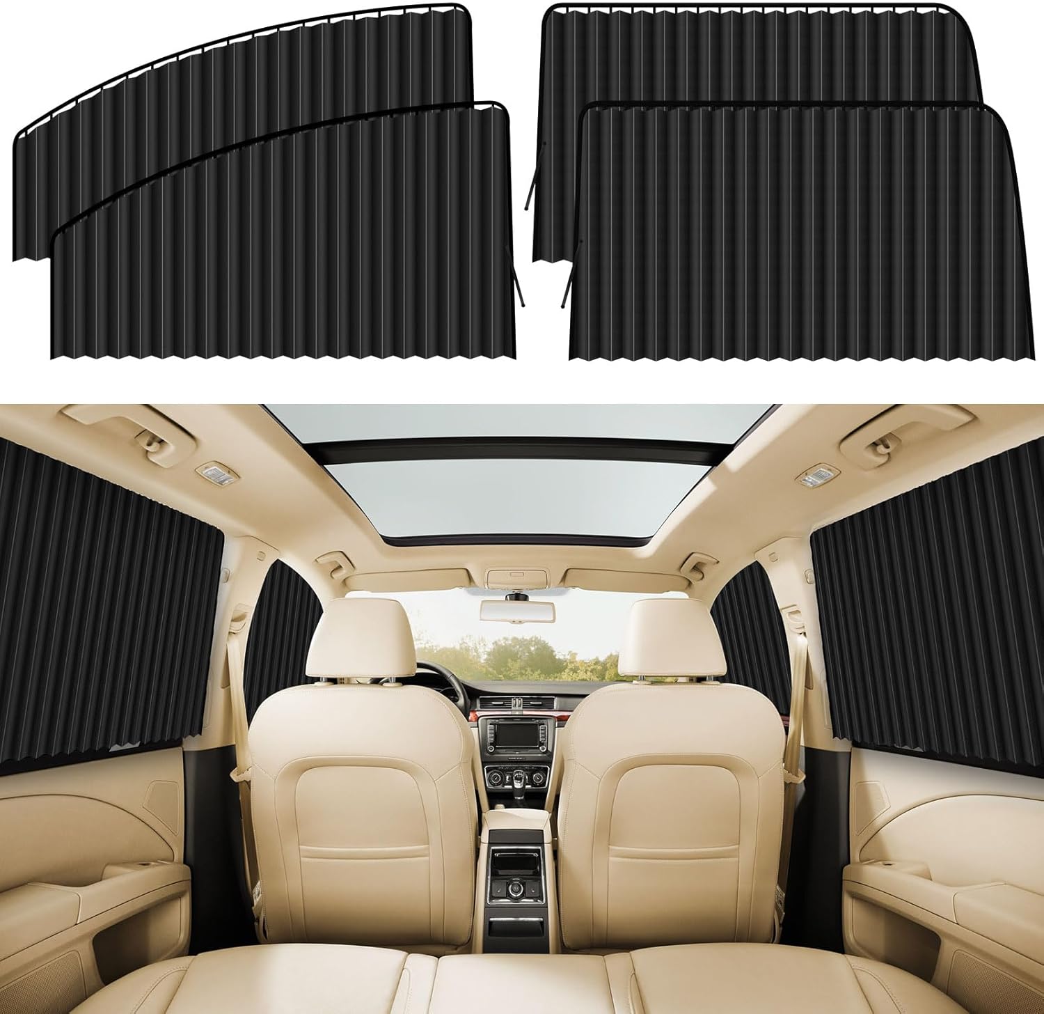 ZATOOTO 4 PCS Side Window Sun Shade for Car Privacy and Coolness