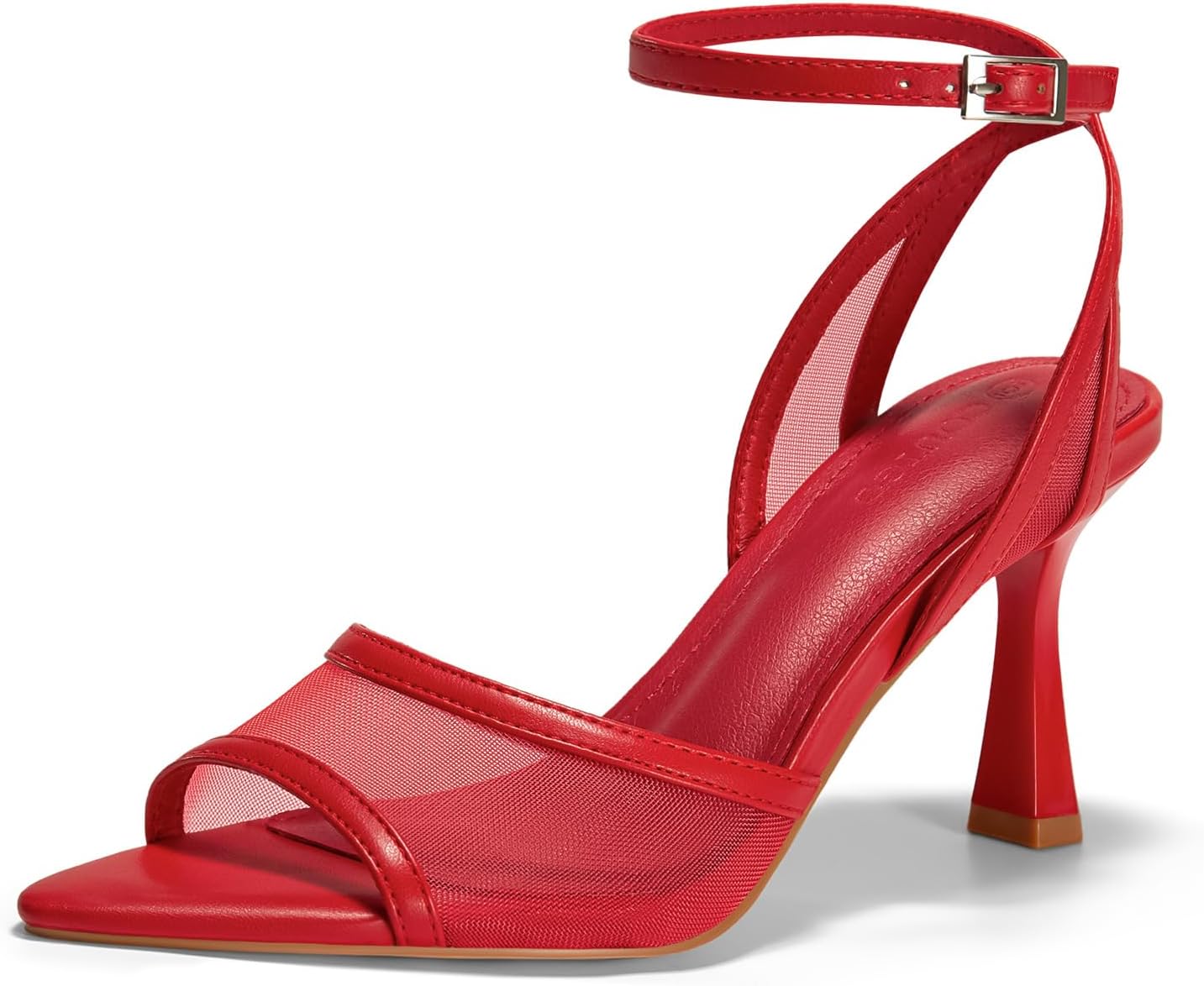 Coutgo Womens Mesh Kitten Heels Sandals for Summer Style