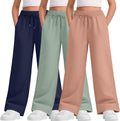 Teen Girls Wide Leg Sweatpants 3-Pack - Lightweight Polyester Comfort