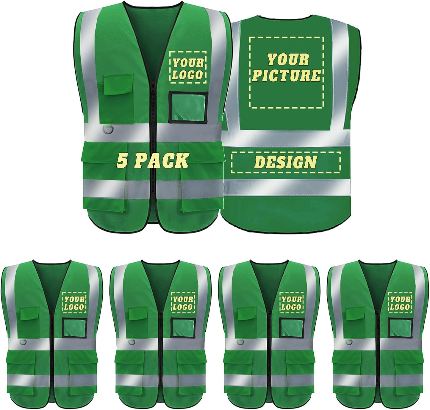 Custom Safety Vest with Logo for High Visibility Workwear