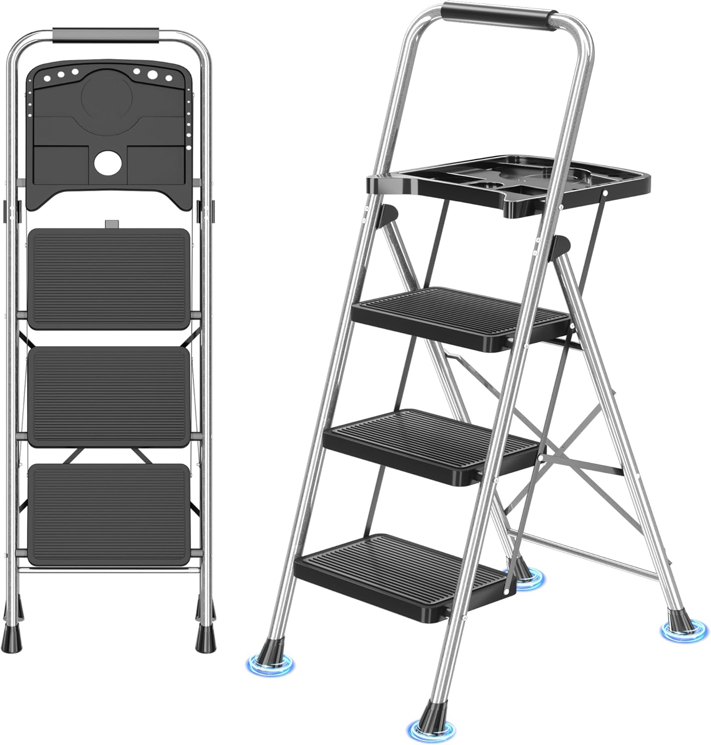 3 Step Ladder with Tool Platform for Home Office Use