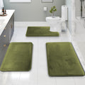 Clara Clark 3 Piece Bathroom Rugs Set - Velvet Memory Foam Comfort