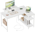L Shaped Computer Desk with Power Outlets - Corner Gaming Desk