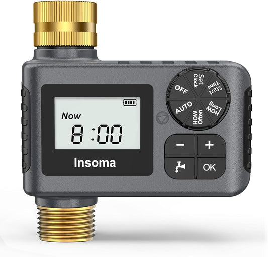 Programmable Water Timer with Brass Inlet for Garden Hose