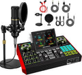 Podcast Microphone Bundle with Live Sound Card Mixer - All-in-One Kit