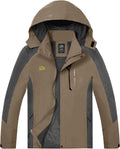 TEZO Mens Rain Jacket Waterproof Hooded Hiking Coat (Style JYH4)