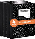 Black & White Marble Composition Book - College Ruled 100 Sheets (4