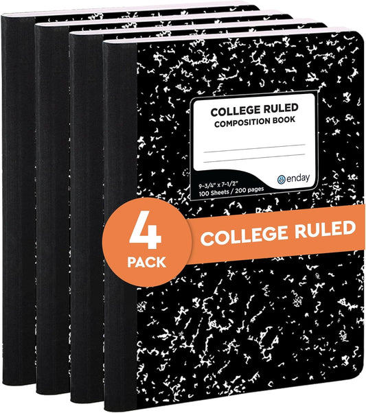 Emraw Marble Cover Composition Book 4 Pack