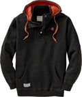 Men's Quarter Zip Quilted Hoodie - Heavyweight Lined Hood