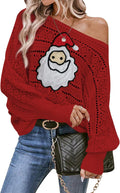 Off Shoulder Sweater Crochet Top - Oversized Knit Batwing (Style HRMM)