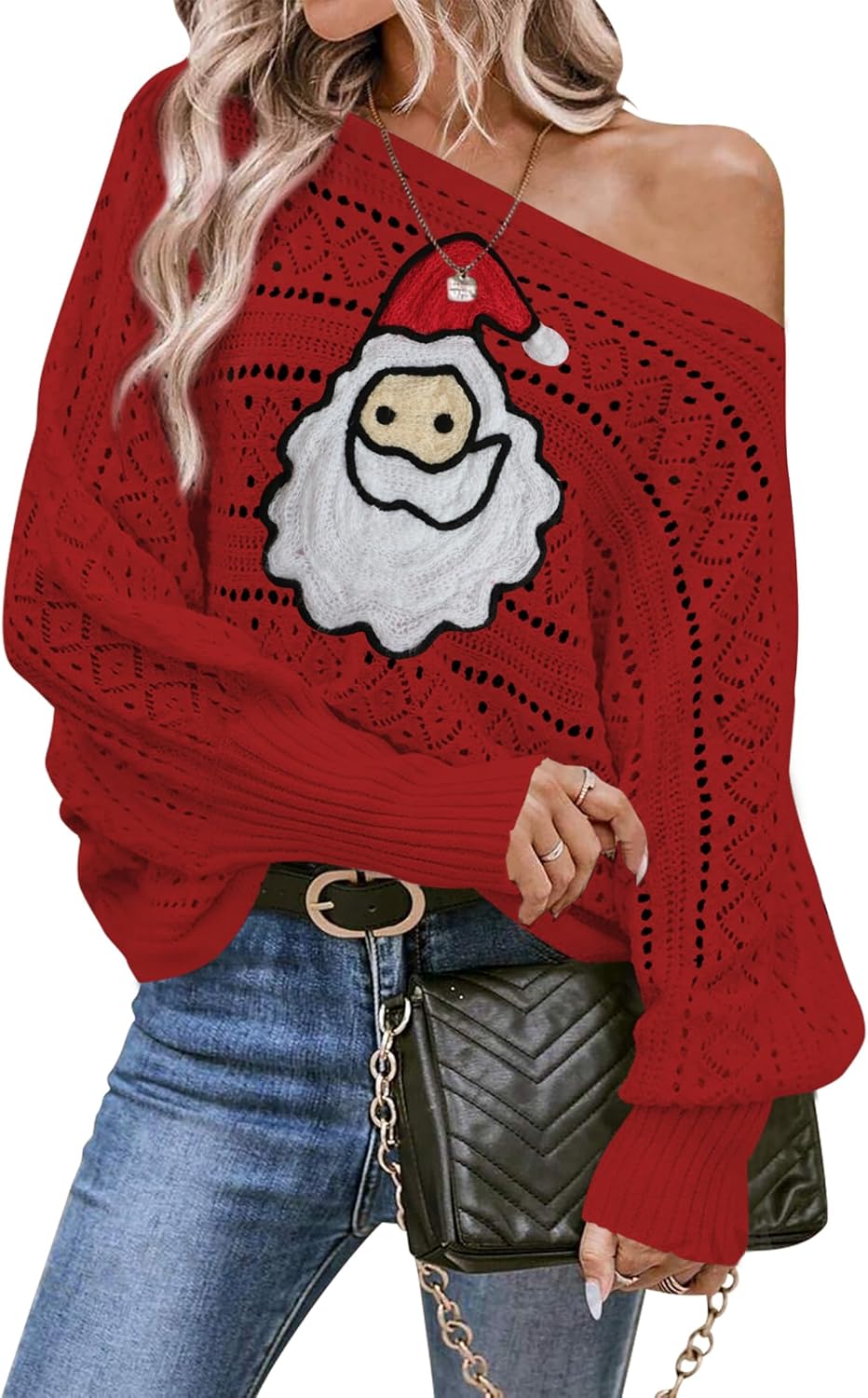 Cakulo Womens Off Shoulder Sweater Top for Trendy Fall Fashion
