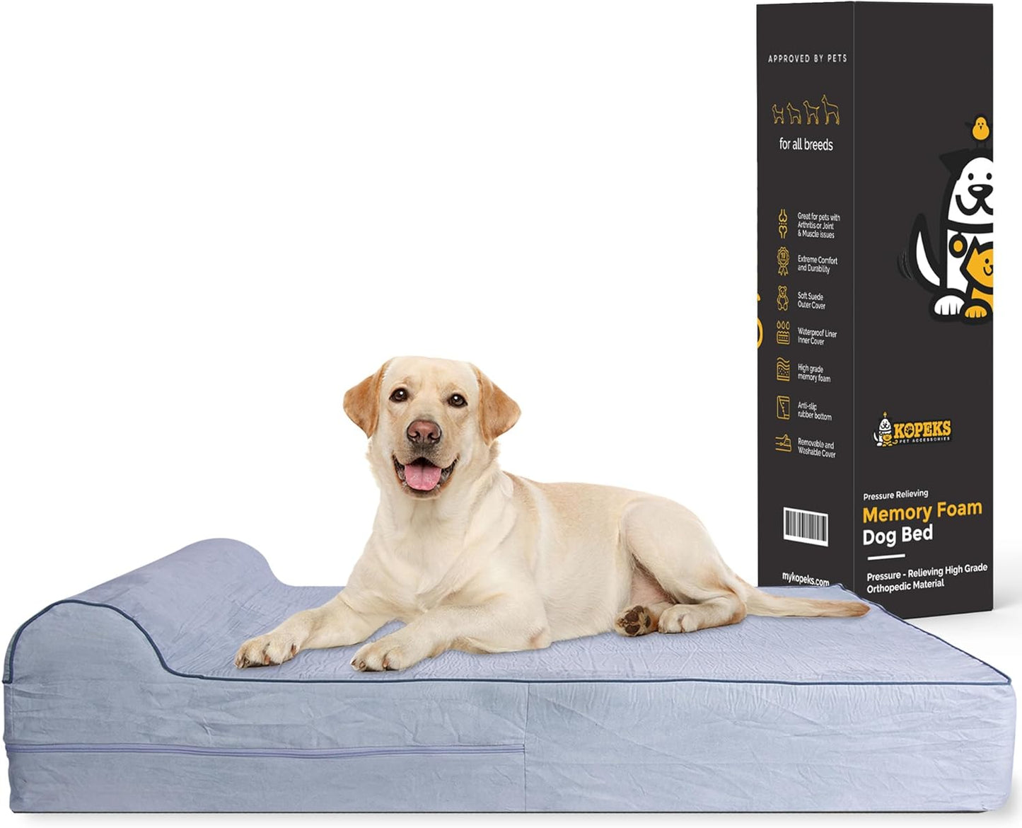 KOPEKS Orthopedic Memory Foam Dog Bed for Extra Large Dogs